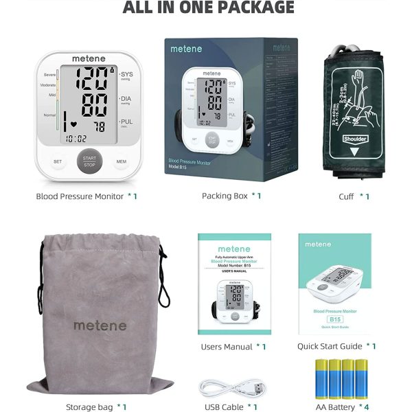 Metene Upper Arm Blood Pressure Monitor with Speaker - Image 3