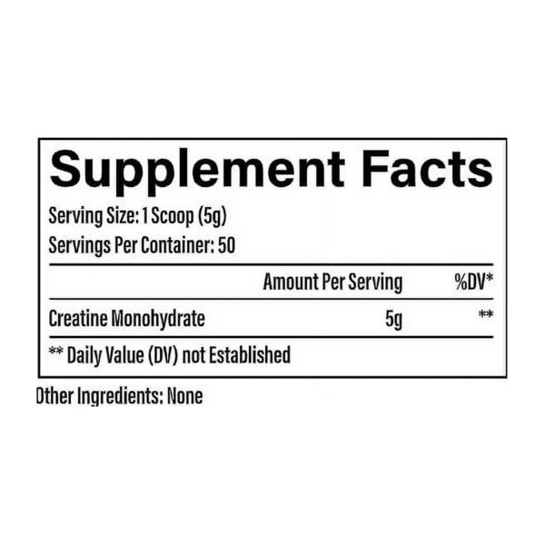 RAW Nutrition Essential 100% Pure Creatine Monohydrate Powder - Image 2