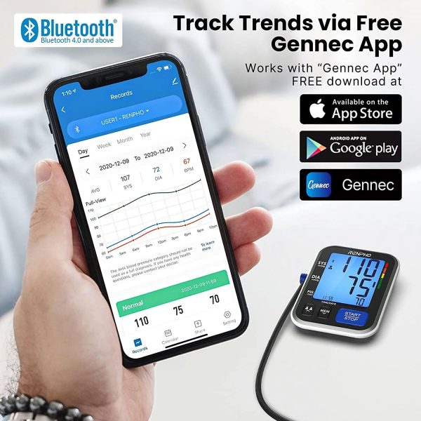 RENPHO Bluetooth Upper Arm Blood Pressure Monitor - Image 3